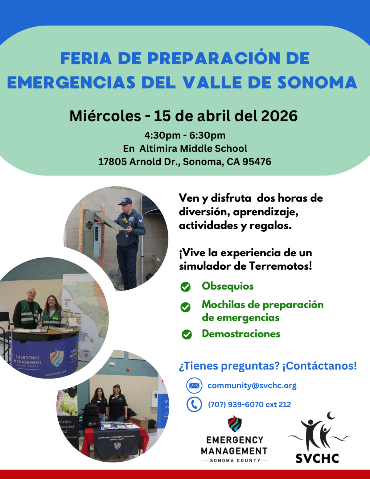 Feria de Preparación Ante Emergencia del Valle de Sonoma 2026 – 15 de abril