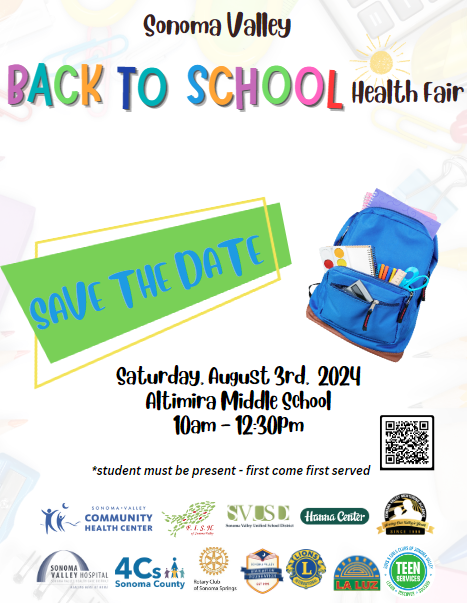 Sonoma Valley Back to School Health Fair 2024